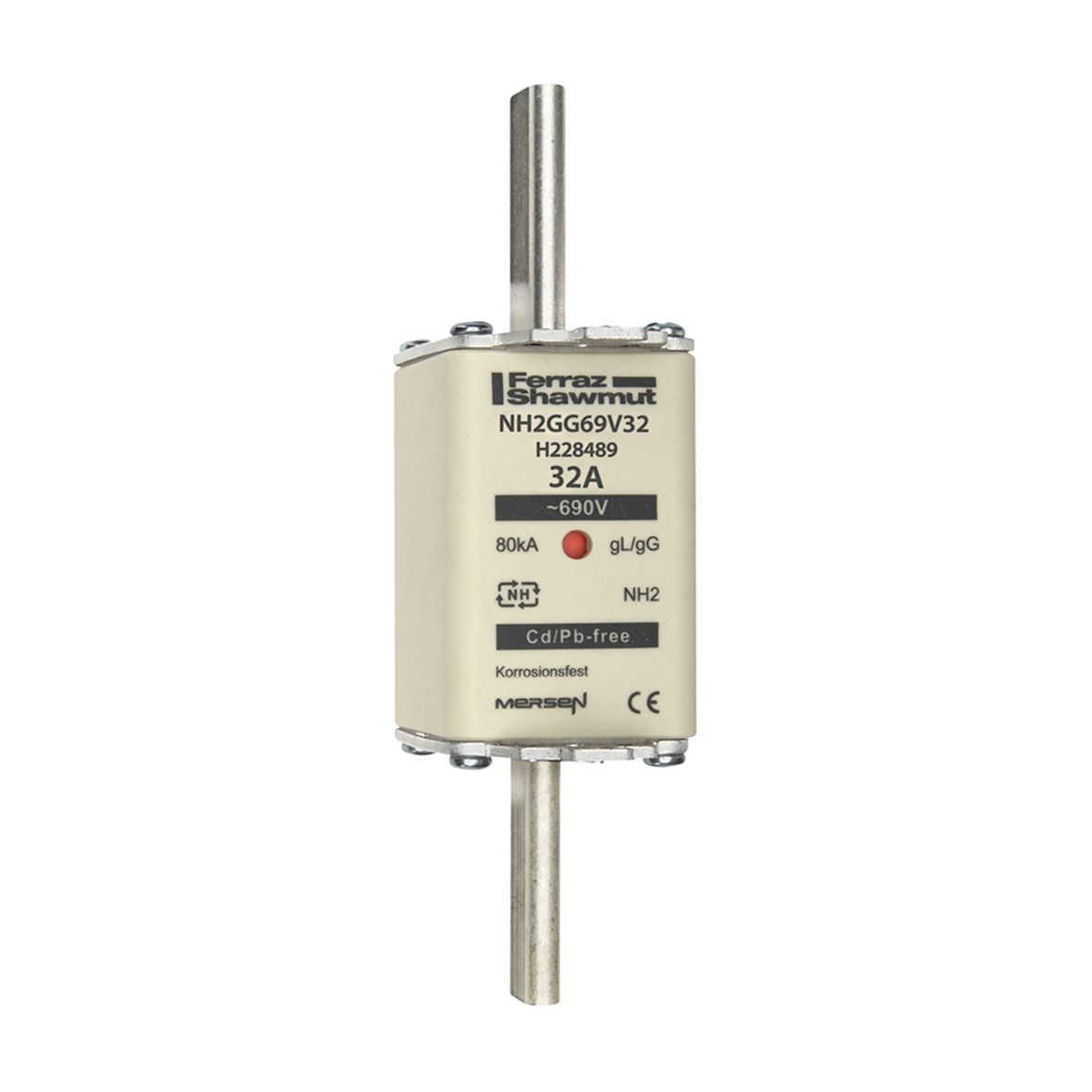 H228489 - NH fuse-link gG, 690VAC, size 2, 32A double indicator/live tags